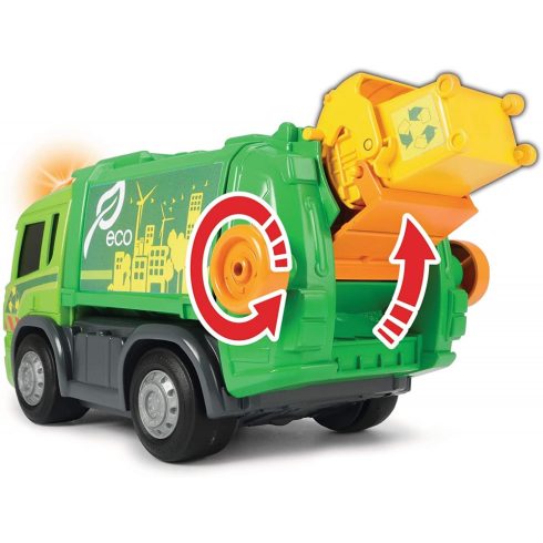 Dickie Toys ABC - Gombnyomásra induló kukásautó fénnyel és hanggal kicsiknek 28cm (204114004)