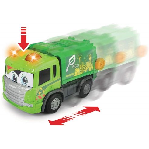 Dickie Toys ABC - Gombnyomásra induló kukásautó fénnyel és hanggal kicsiknek 28cm (204114004)