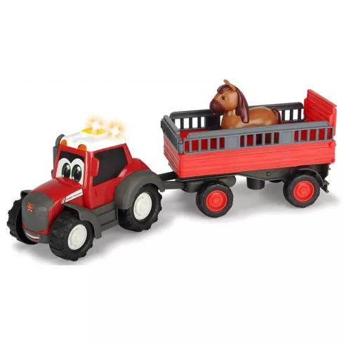 Dickie Toys ABC - Lószállító traktor kicsiknek utánfutóval, fénnyel és hanggal 31cm (204115002)