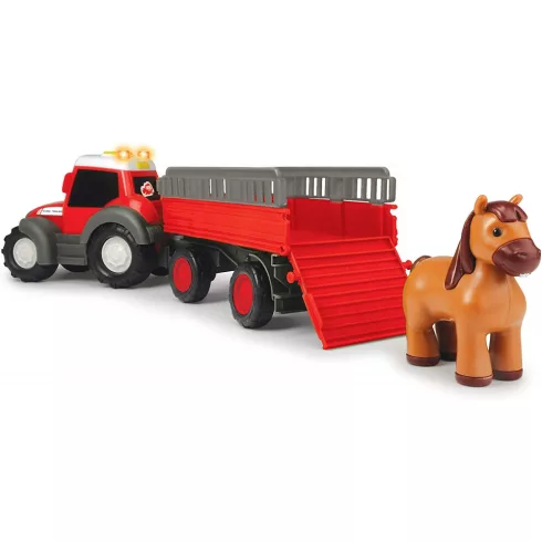 Dickie Toys ABC - Lószállító traktor kicsiknek utánfutóval, fénnyel és hanggal 31cm (204115002)