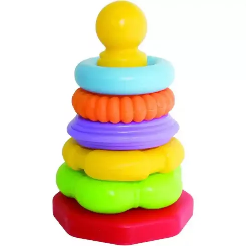 Simba Toys ABC - Színes gyűrűpiramis – 20 cm-es játék torony babáknak