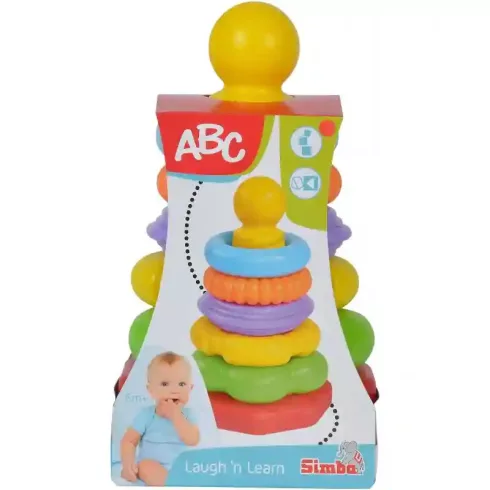 Simba Toys ABC - Színes gyűrűpiramis – 20 cm-es játék torony babáknak