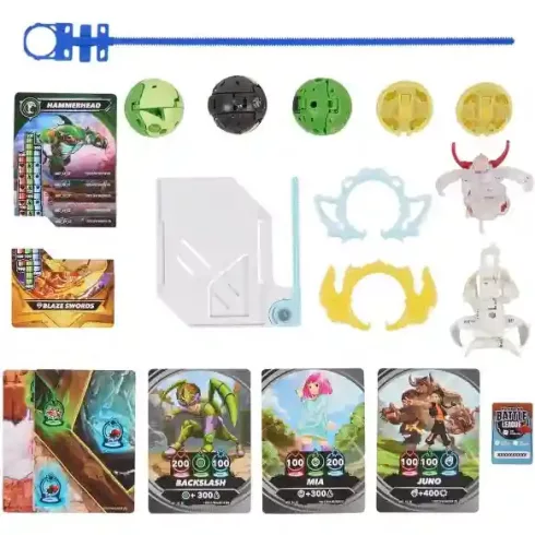 Bakugan harci csomag 5 figurával (Octogan, Bruiser, Ventri, Hammerhead, Butterclaw)
