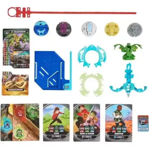 Bakugan harci csomag 5 figurával (Ventri, Dragonoid, Bruiser, Trox, Smoke)