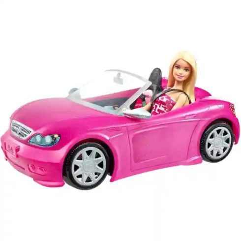 Mattel Barbie rózsaszín kabrió autó babával