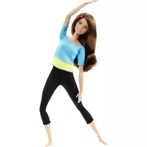 Mattel Barbie hajlékony jógababa kék felsőben