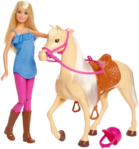 Mattel Barbie FXH13 Barbie baba lóval (csomagolássérült-új)