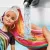 Mattel Barbie fodrász baba szivárványos, csillámos hajjal