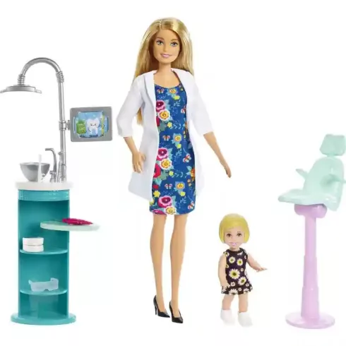 Mattel Barbie fogorvos baba kisgyerekkel