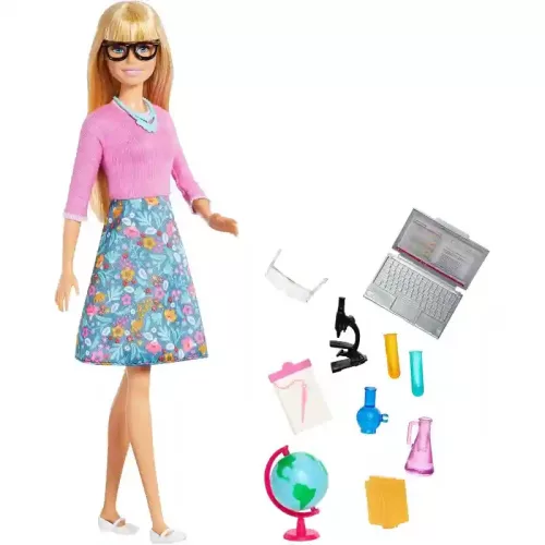 Mattel Barbie szőke tanánő baba kiegészítőkkel