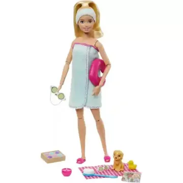 Mattel Barbie hajlékony welnness baba kiskutyával