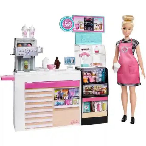 Mattel Barbie kávézó játékszett babával