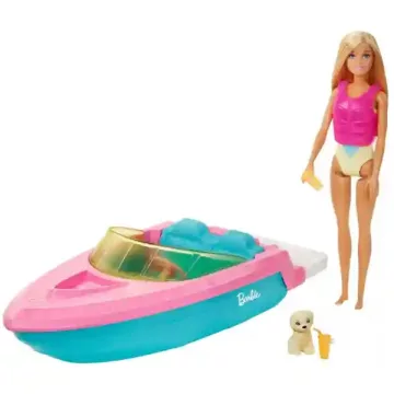   Mattel Barbie baba motorcsónakkal és kutyával, Barbie hajó