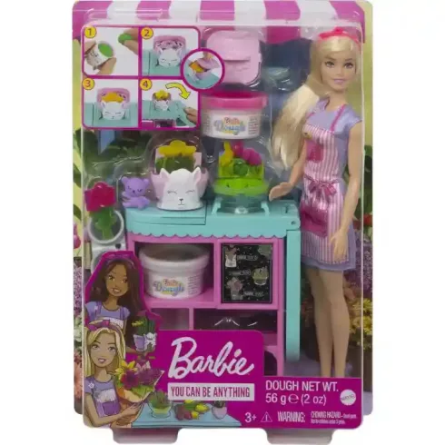 Mattel Barbie virágbolt játékszett gyurmával és babával