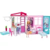 Mattel Barbie összecsukható, berendezett babaház babával