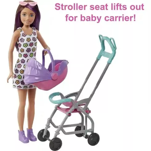 Mattel Barbie Skipper bébiszitter baba babakocsival