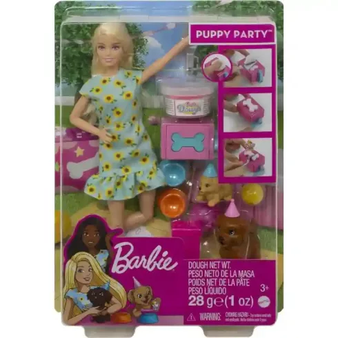 Mattel Barbie baba kutyás szülinapi bulija gyurmával