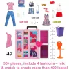 Mattel Barbie hordozható öltözőszoba ruhákkal és kiegészítőkkel