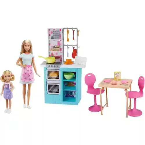 Mattel Barbie és Chelsea babák a konyhában (csomagolássérült)