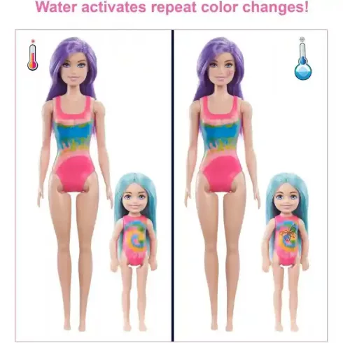 Mattel Barbie Color Reveal ruhatervező játékszett babákkal