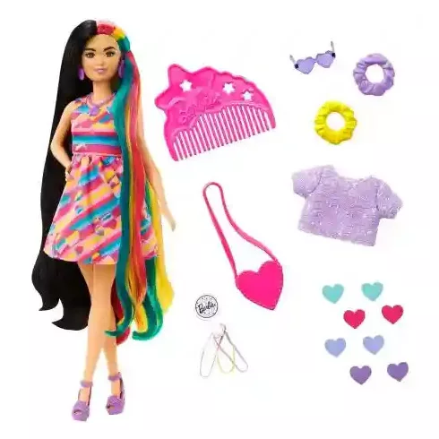 Mattel Barbie Totally Hair extra hosszú, szivárványszínű hajú baba