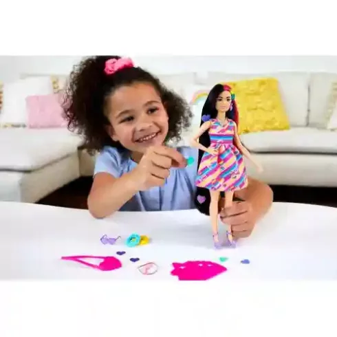 Mattel Barbie Totally Hair extra hosszú, szivárványszínű hajú baba