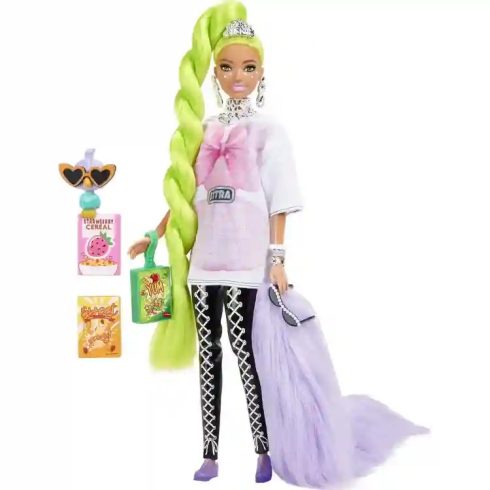 Mattel Barbie Extra extravagáns baba neonzöld hajjal