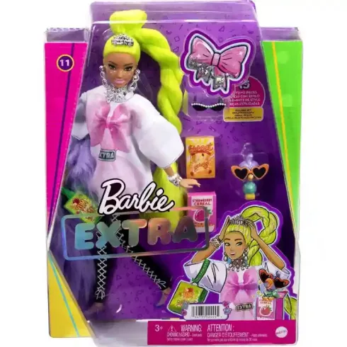 Mattel Barbie Extra extravagáns baba neonzöld hajjal