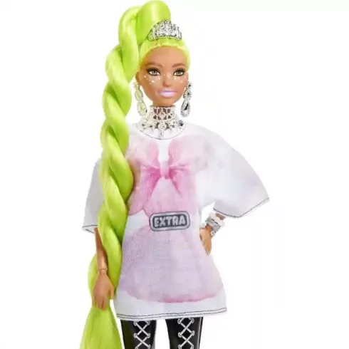 Mattel Barbie Extra extravagáns baba neonzöld hajjal