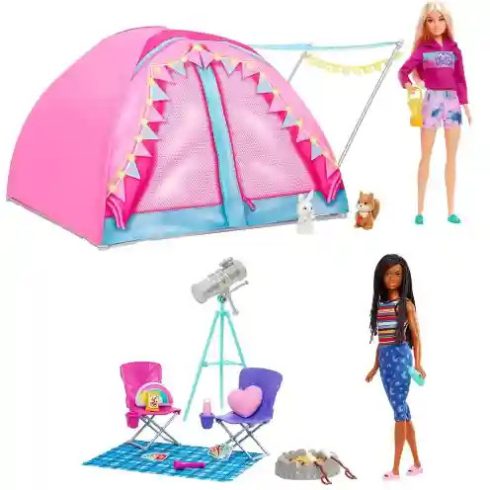 Mattel Barbie kempingezés babákkal és sátorral