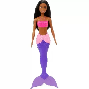   Mattel Barbie Dreamtopia sellő baba fekete hajjal és lila uszonnyal