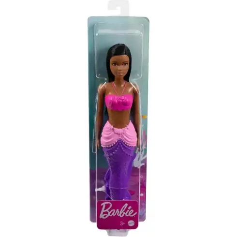 Mattel Barbie Dreamtopia sellő baba fekete hajjal és lila uszonnyal