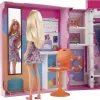 Mattel Barbie hordozható öltözőszoba ruhákkal és babával (csomagolássérült)