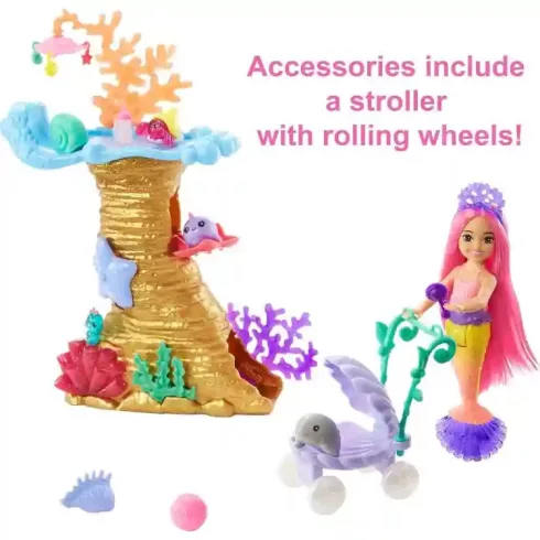 Mattel Barbie Chelsea sellő baba víz alatti világa