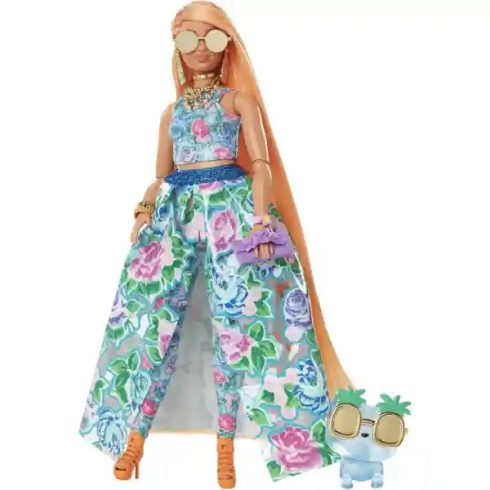 Mattel Barbie Extra Fancy extracagáns baba cicával és narancssárga hajjal
