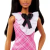 Mattel Barbie baba rózsaszín kockás ruhában