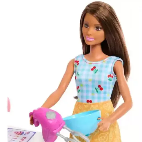 Mattel Barbie Celebration Fun cukrászda babákkal, konyha