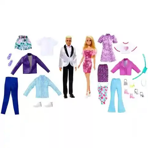 Mattel Barbie és Ken babák ruhákkal és kiegészítőkkel (csomagolássérült)