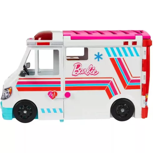 Mattel Barbie 2 az 1-ben mentőautó és kórház fénnyel és hanggal (csomagolássérült)