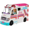 Mattel Barbie 2 az 1-ben mentőautó és kórház fénnyel és hanggal (csomagolássérült-új)