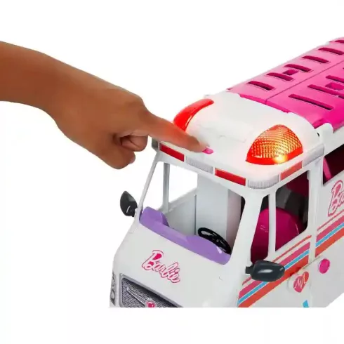 Mattel Barbie 2 az 1-ben mentőautó és kórház fénnyel és hanggal (csomagolássérült)