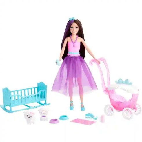 Mattel Barbie Skipper bébiszitter baba babakocsival és bárányokkal