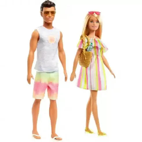 Mattel Barbie és Ken babák tengerparti nyaraláson kabrióval