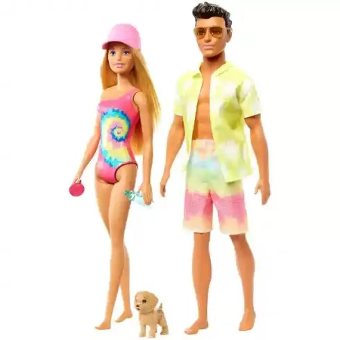 Mattel Barbie és Ken babák tengerparti nyaraláson kabrióval