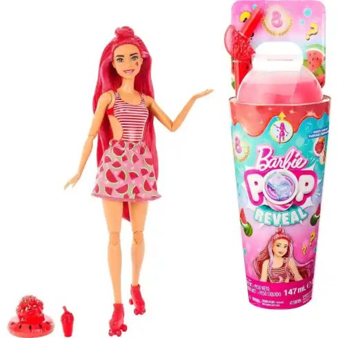 Mattel Barbie Pop Reveal Slime színváltós baba - görögdinnye