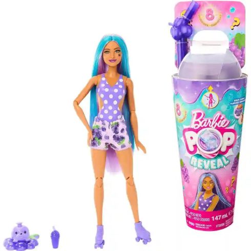 Mattel Barbie Pop Reveal Slime színváltós baba - szőlő