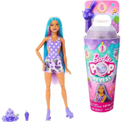 Mattel Barbie Pop Reveal Slime színváltós baba - szőlő