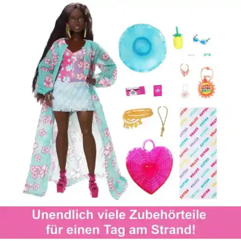 Mattel Barbie Extra Fly utazó baba a strandon