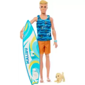   Mattel Barbie hajlékony Ken baba szörfdeszkával és kiskutyával