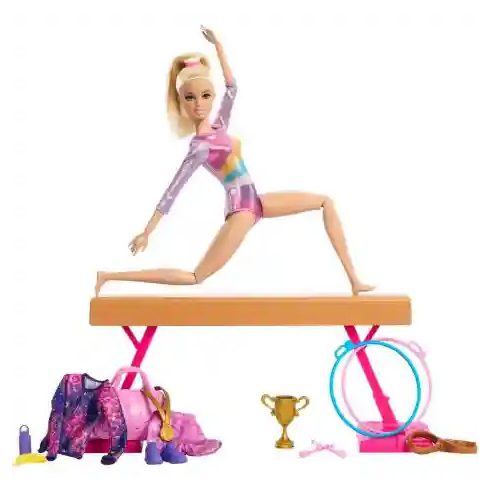 Mattel Barbie tornász baba kiegészítőkkel (csomagolássérült)